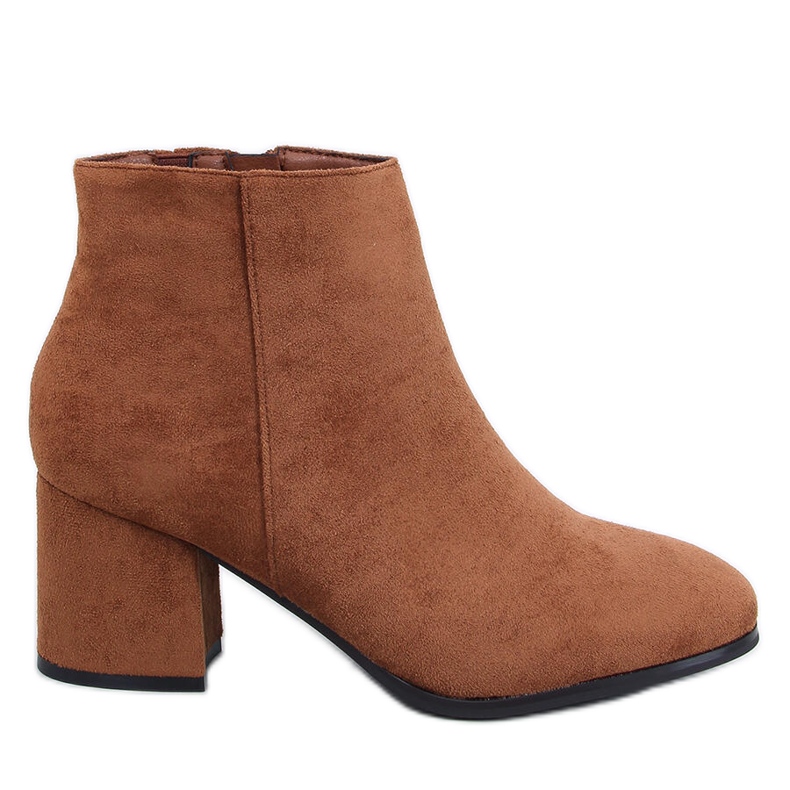 Stivaletti lisci con tacco alto Marple Camel marrone