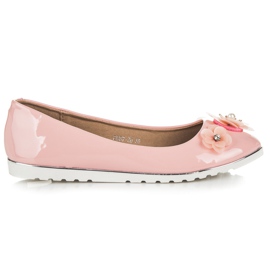 Vices Ballerine laccate con fiori rosa