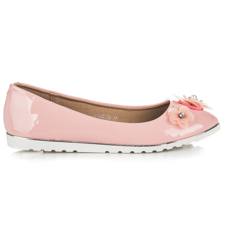 Vices Ballerine laccate con fiori rosa