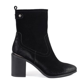 Stivaletti da donna in pelle nera di Sergio Leone nero
