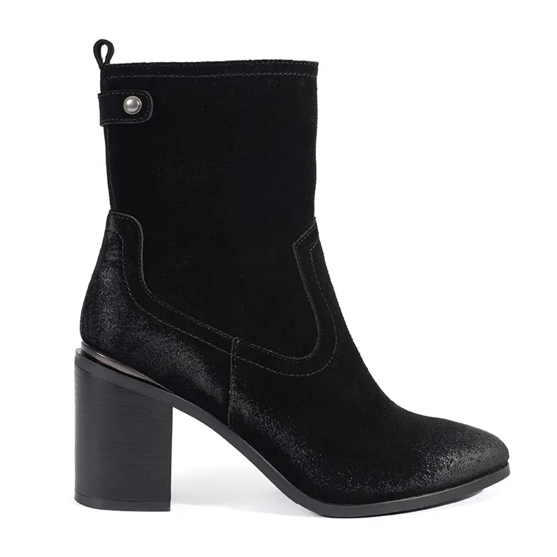 Stivaletti da donna in pelle nera di Sergio Leone nero