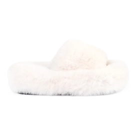 Seastar Pantofole da casa pelose beige su una piattaforma