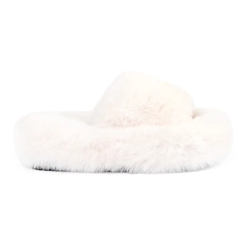 Seastar Pantofole da casa pelose beige su una piattaforma