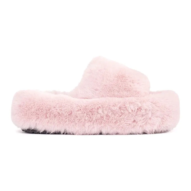 Seastar Pantofole da casa pelose rosa su una piattaforma