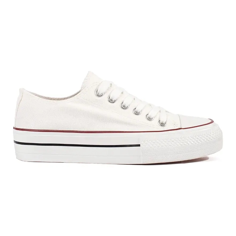 Seastar Classiche sneakers bianche da donna stringate con plateau bianca