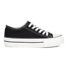 Seastar Sneakers classiche nere da donna allacciate con plateau nero