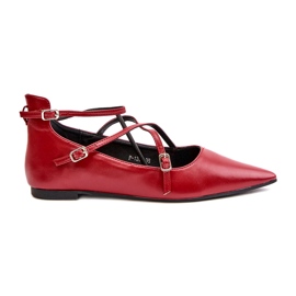 STEPHAN Ballerine femminili con bordeaux rosso