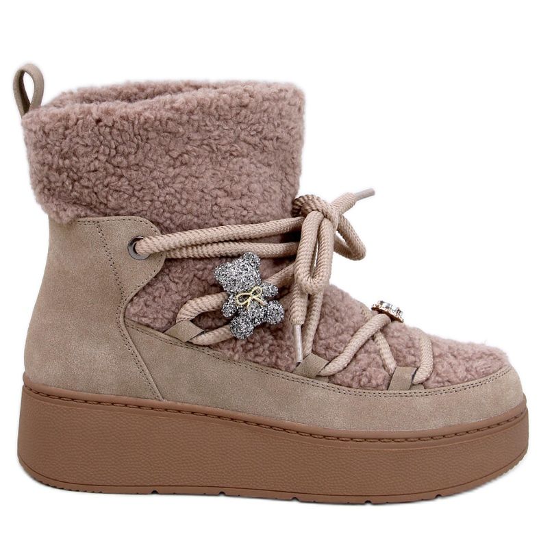 Doposci Remati Khaki con shearling marrone