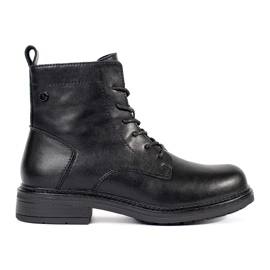 Stivaletti stringati in pelle nera da donna di Sergio Leone nero