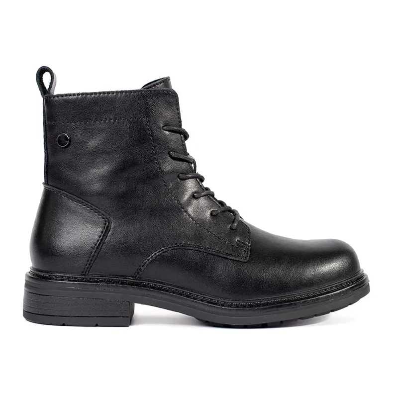 Stivaletti stringati in pelle nera da donna di Sergio Leone nero