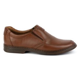 KOMODO Scarpe da uomo realizzate in pelle naturale slip-on 854K marrone