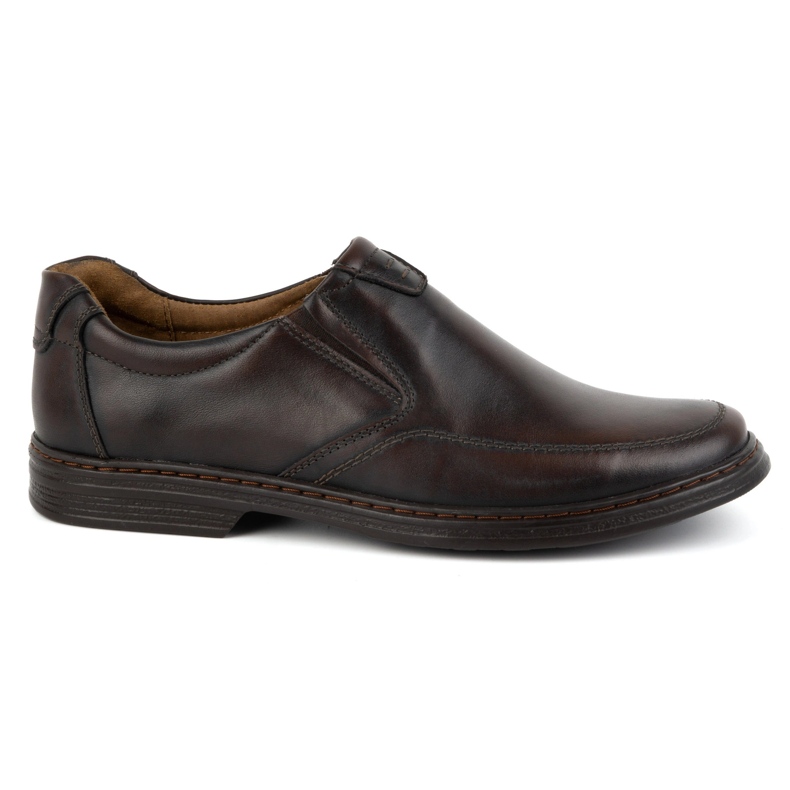 KOMODO Scarpe da uomo realizzate in pelle naturale slip-on 854K, colore testa di moro marrone