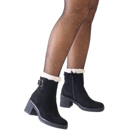Stivaletti neri decorati con pelliccia in eco-suede Amtula nero
