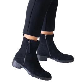 Stivaletti alti neri su plateau in eco-suede Zahra nero
