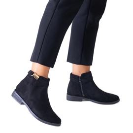 Stivaletti neri con inserti in eco suede Casetra oro nero