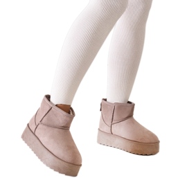 Stivali da neve casual beige scuro con una piattaforma alta di Thaisa