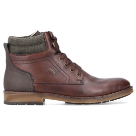 Stivaletti impermeabili in pelle, scarpe da uomo isolanti, marrone Rieker F4544-25