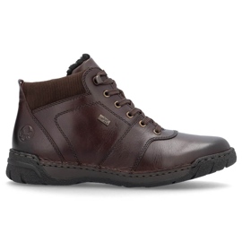 Stivaletti impermeabili in pelle, scarpe da uomo isolanti, marrone Rieker B0308-25