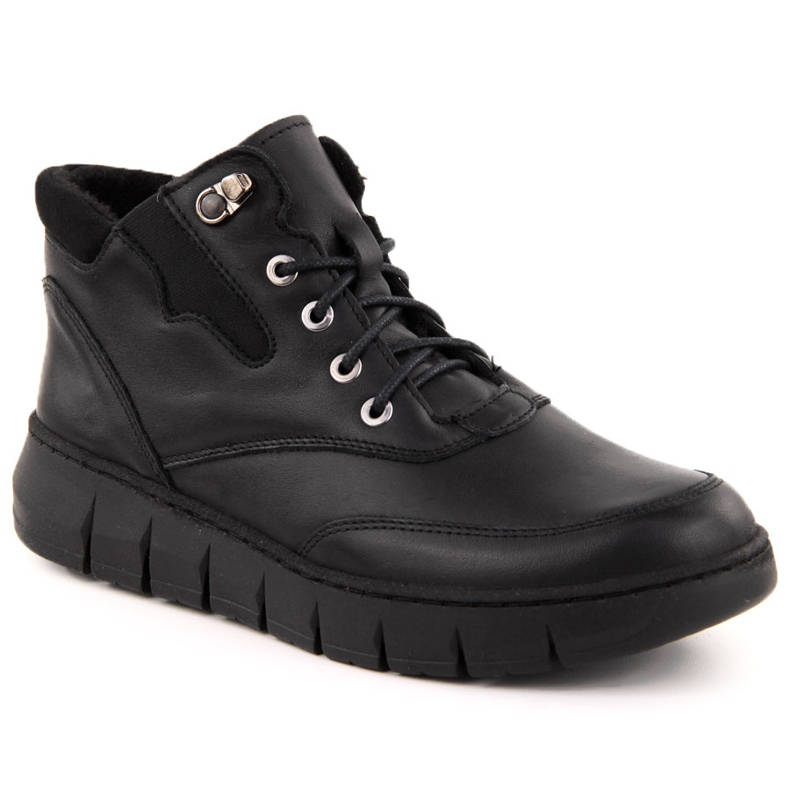Stivali da donna in pelle con plateau, Helios 561 neri nero