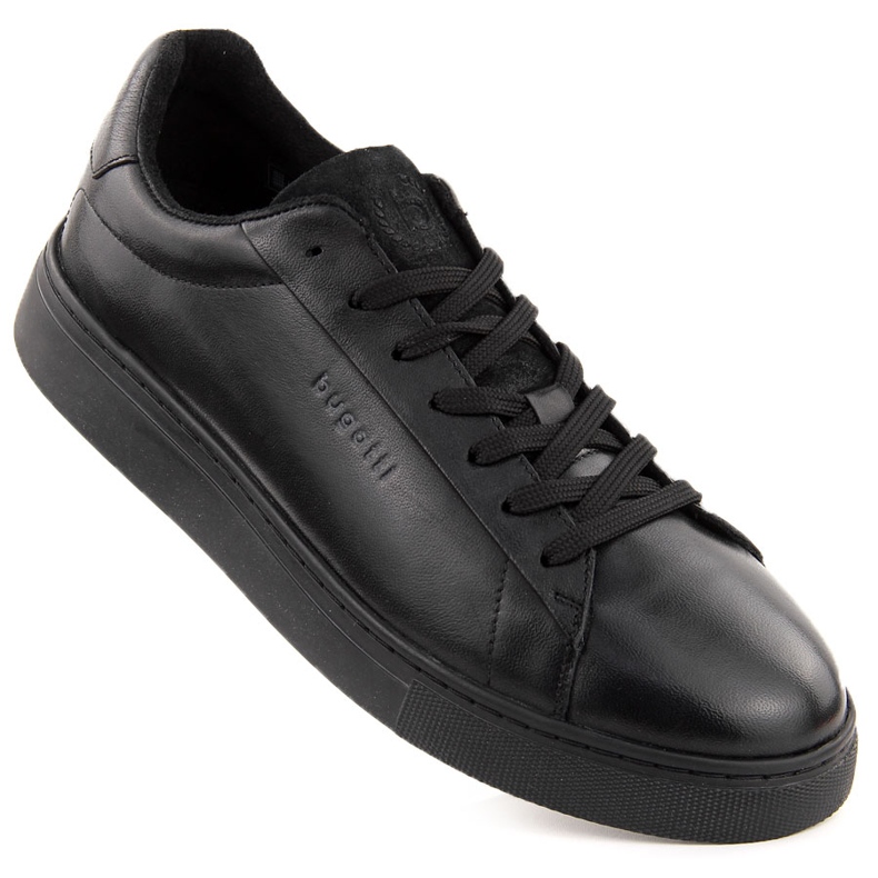 Sneakers casual da uomo in pelle nera Bugatti OO153122 nero