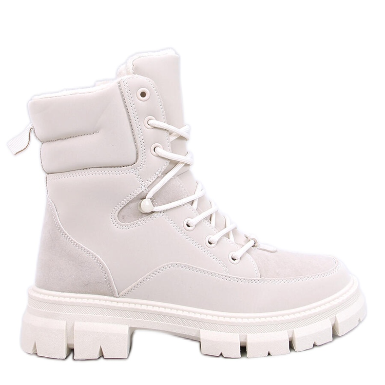 Stivaletti stringati isolati Torey White beige