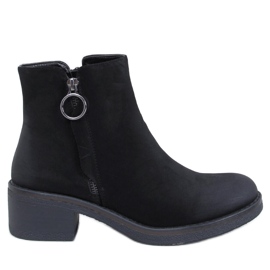 Stivaletti Levere in nabuk nero con tacco basso