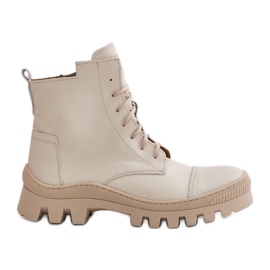 Zazoo 2831 Stivali da Donna in Pelle Naturale, Beige Chiaro