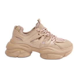 Sneakers Amoserna da Donna Beige con Suola Grossa