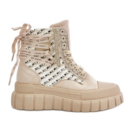 Sneakers Alte da Donna su Piattaforma Massiccia, Kernia Beige Chiaro