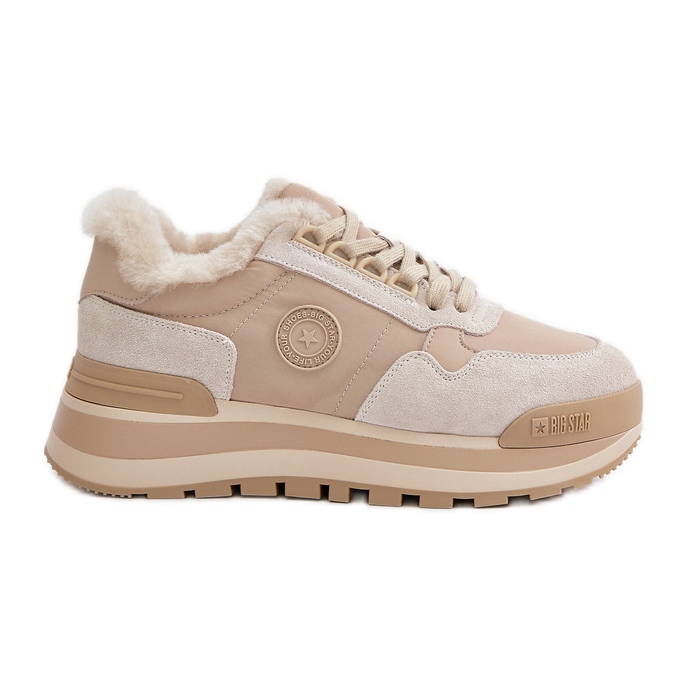 Sneakers isolate da donna sulla piattaforma Big Star OO274A214 Beige