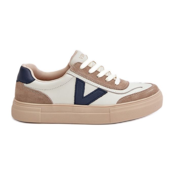 Vinceza 7923 Scarpe da ginnastica in pelle da donna, Beige