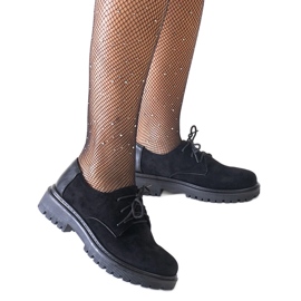 Scarpe stringate casual nere realizzate in eco-camoscio Kalila nero
