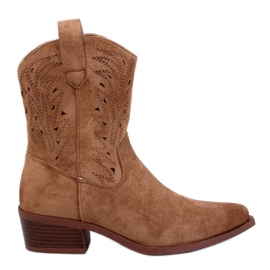 Stivali da cowboy traforati Austen Khaki marrone