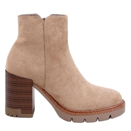 Stivaletti con tacco alto e protezione Paratto Khaki beige