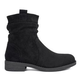 Stivali texani da donna in camoscio nero