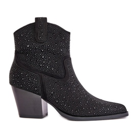 Stivali da cowboy decorati con tacchi alti e punte appuntite S.Barski HY42-121 Nero