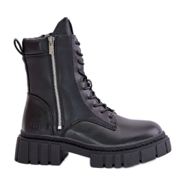 Stivali da lavoro isolati da donna realizzati in ecopelle Big Star MM274578 Nero