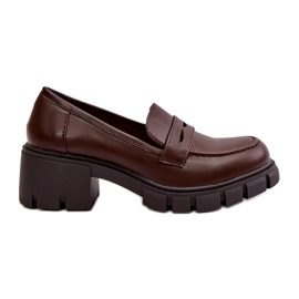Cm Paris Scarpe Con Tacco Basso Da Donna In Eco Pelle, Colore Marrone Scuro