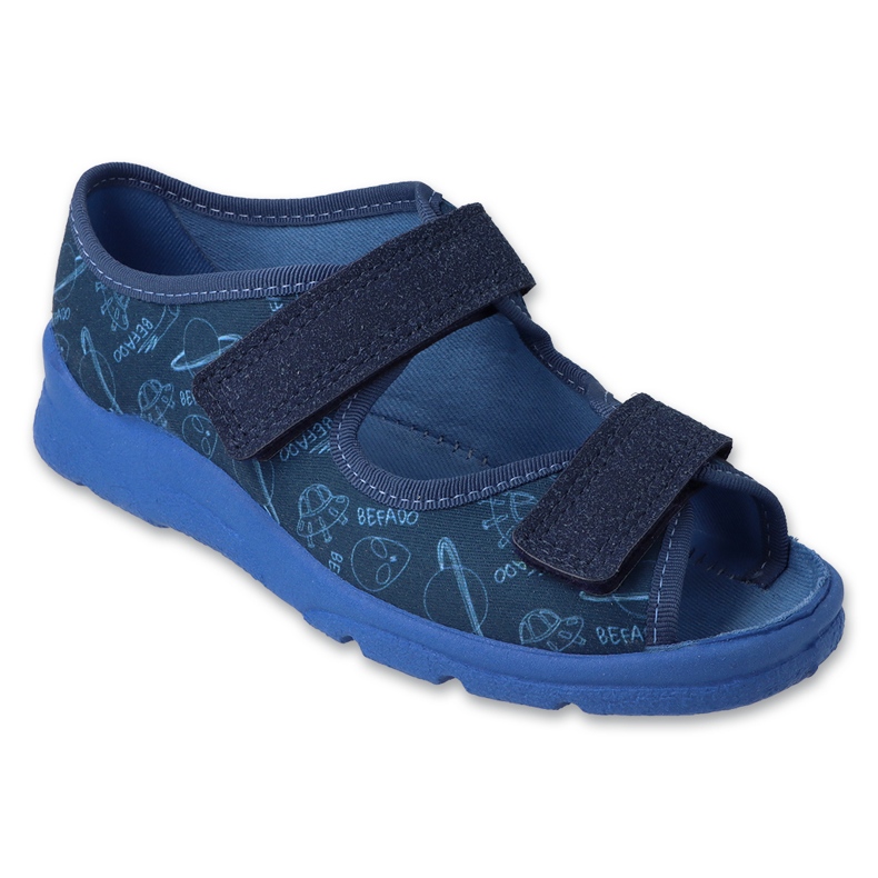 Ciabatte per bambini Befado con velcro 969Y174 blu navy