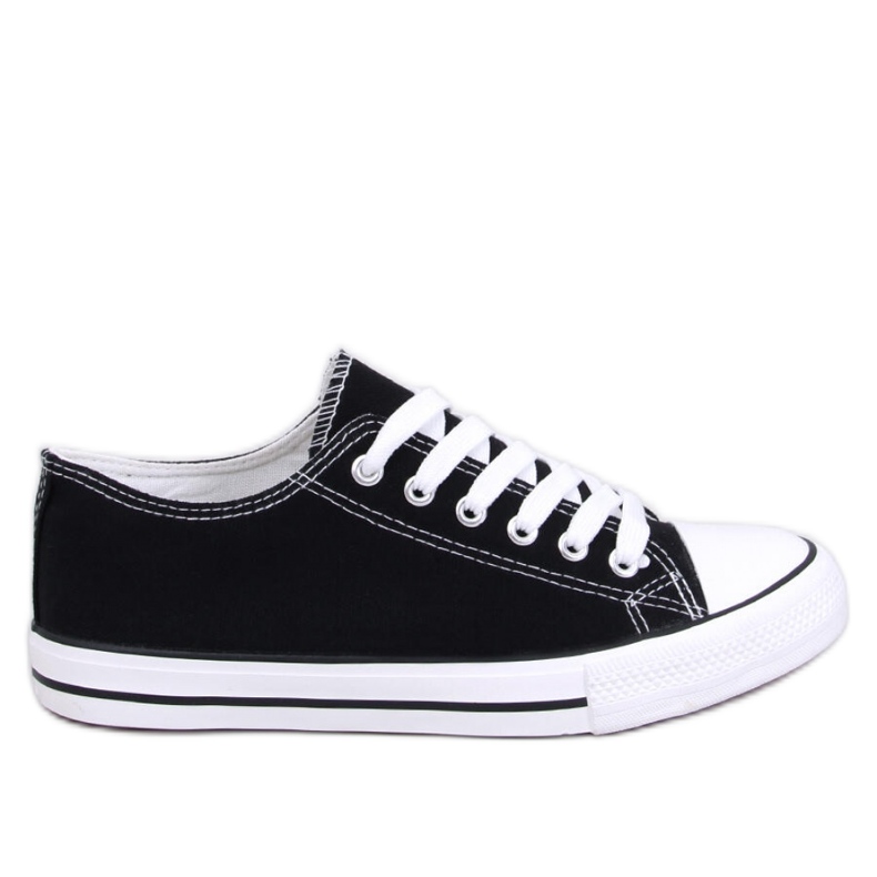 Sneakers classiche stringate Levens Nero (suola bianca) - Inello