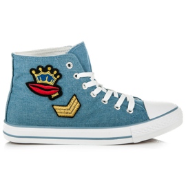 Sneakers Alte Sulla Rilegatura blu
