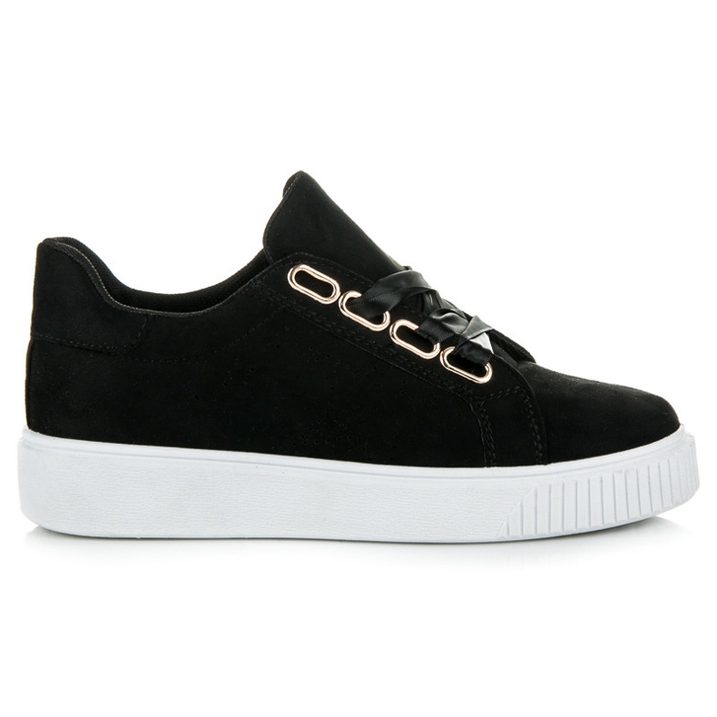 Ideal Shoes Sneakers legate con un nastro nero