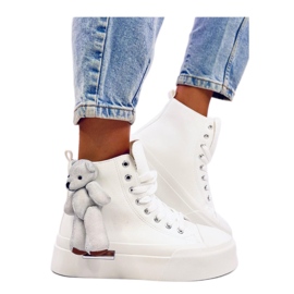 Rooks Scarpe da ginnastica bianche con orsetto - Inello bianco