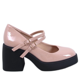 Décolleté Lorai Khaki con tacco largo - Inello beige