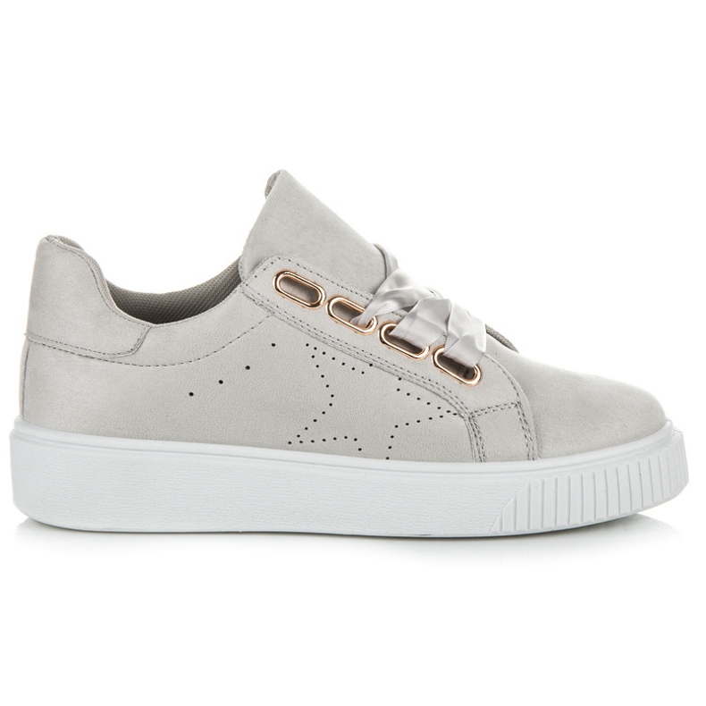 Ideal Shoes Scarpe da ginnastica legate con un nastro grigio