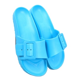 Infradito Romero L.BLUE in gomma con fibbia - Inello