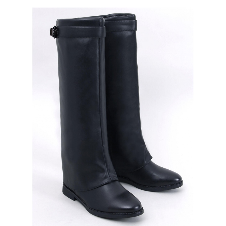 Annse Stivali neri a doppio taglio - Inello nero