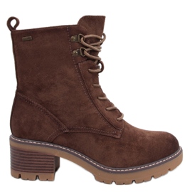 Comodi stivaletti Reed Green con tacco alto marrone