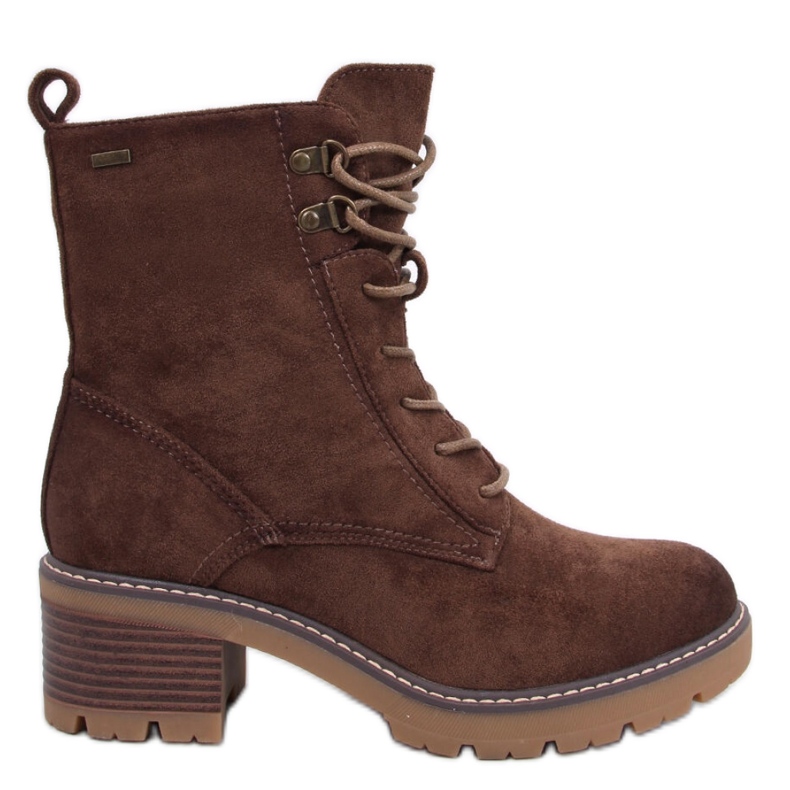 Comodi stivaletti Reed Green con tacco alto marrone