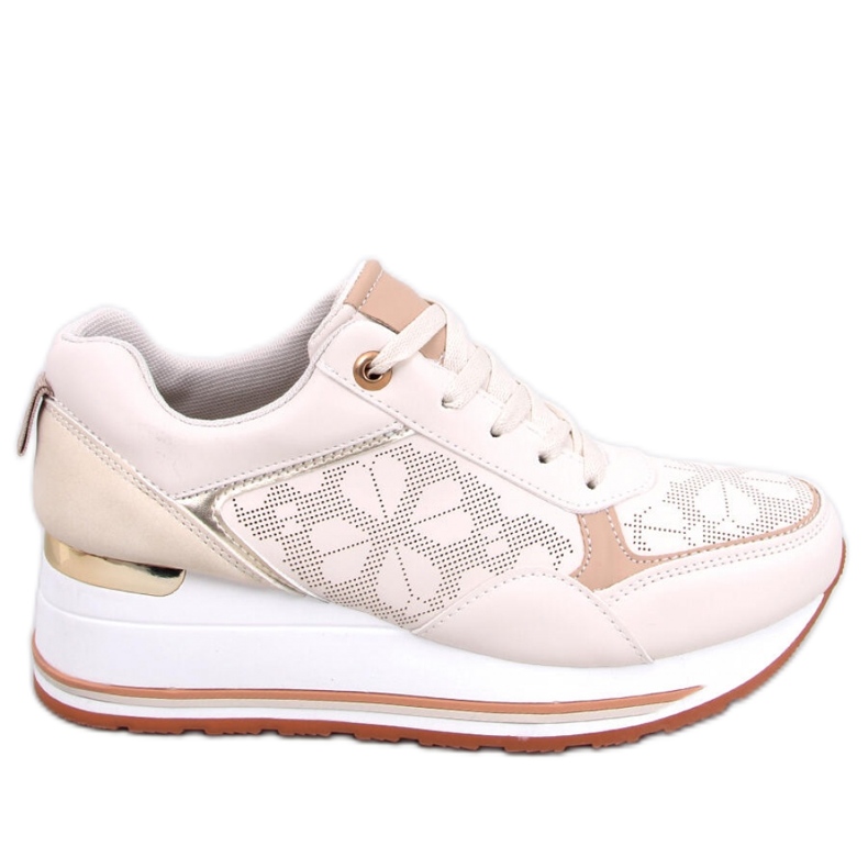 Sneakers con zeppa beige